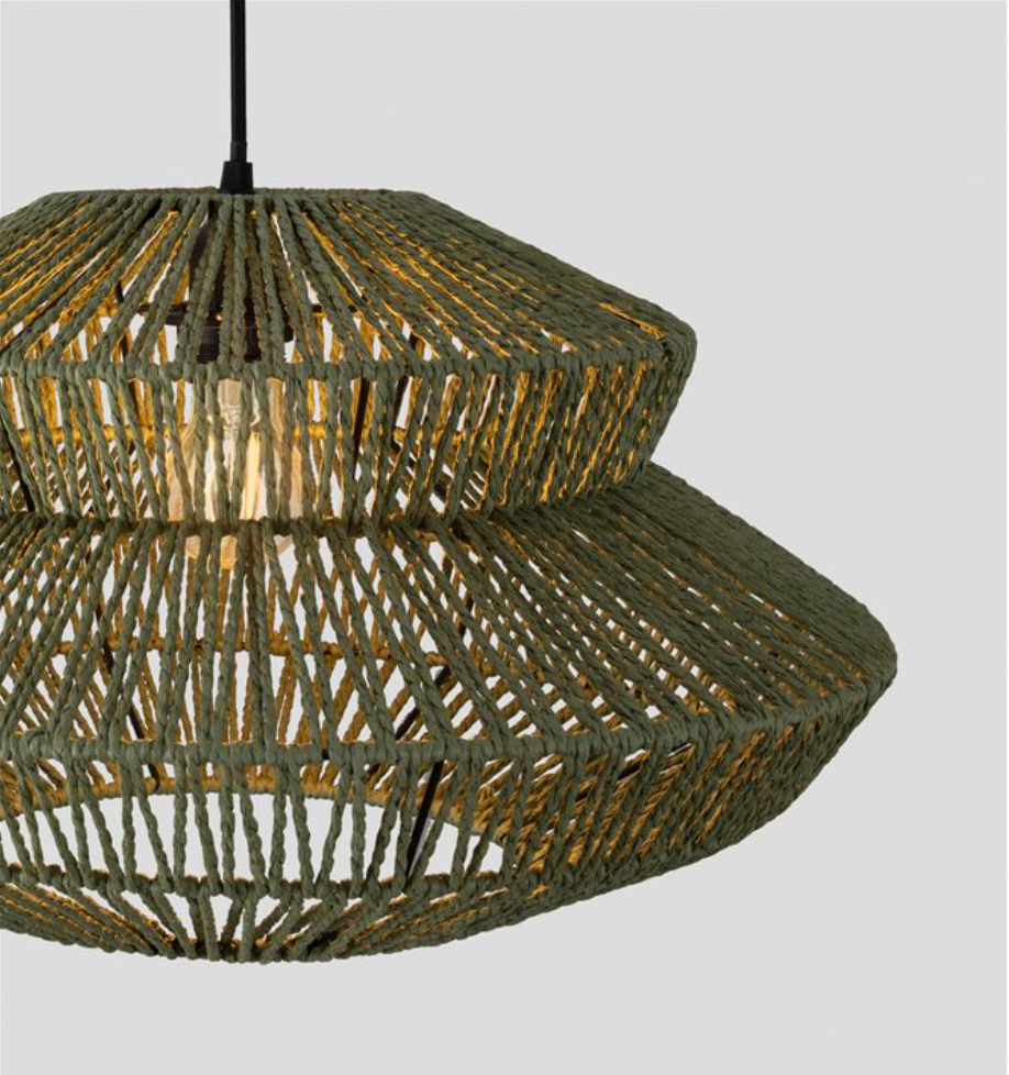 NL ID 14063 rope mesh pendant green finish small
