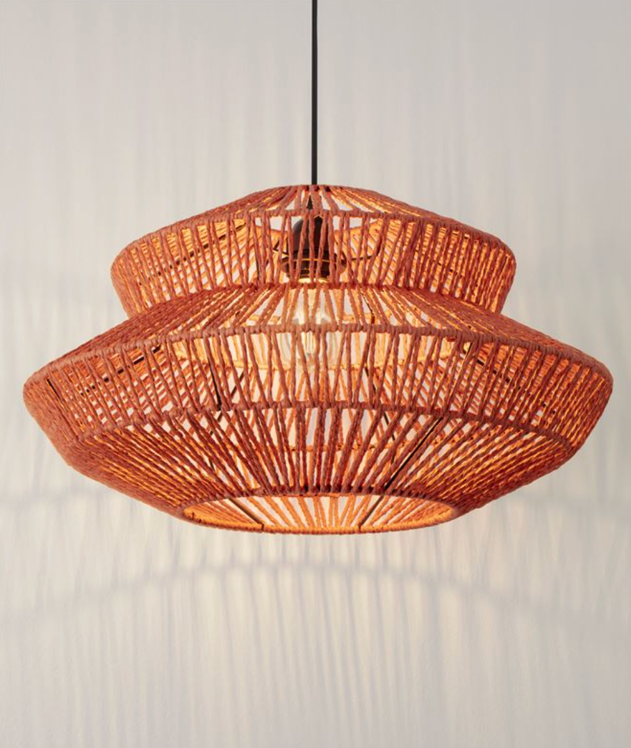 NL ID 14064 rope mesh pendant orange finish small