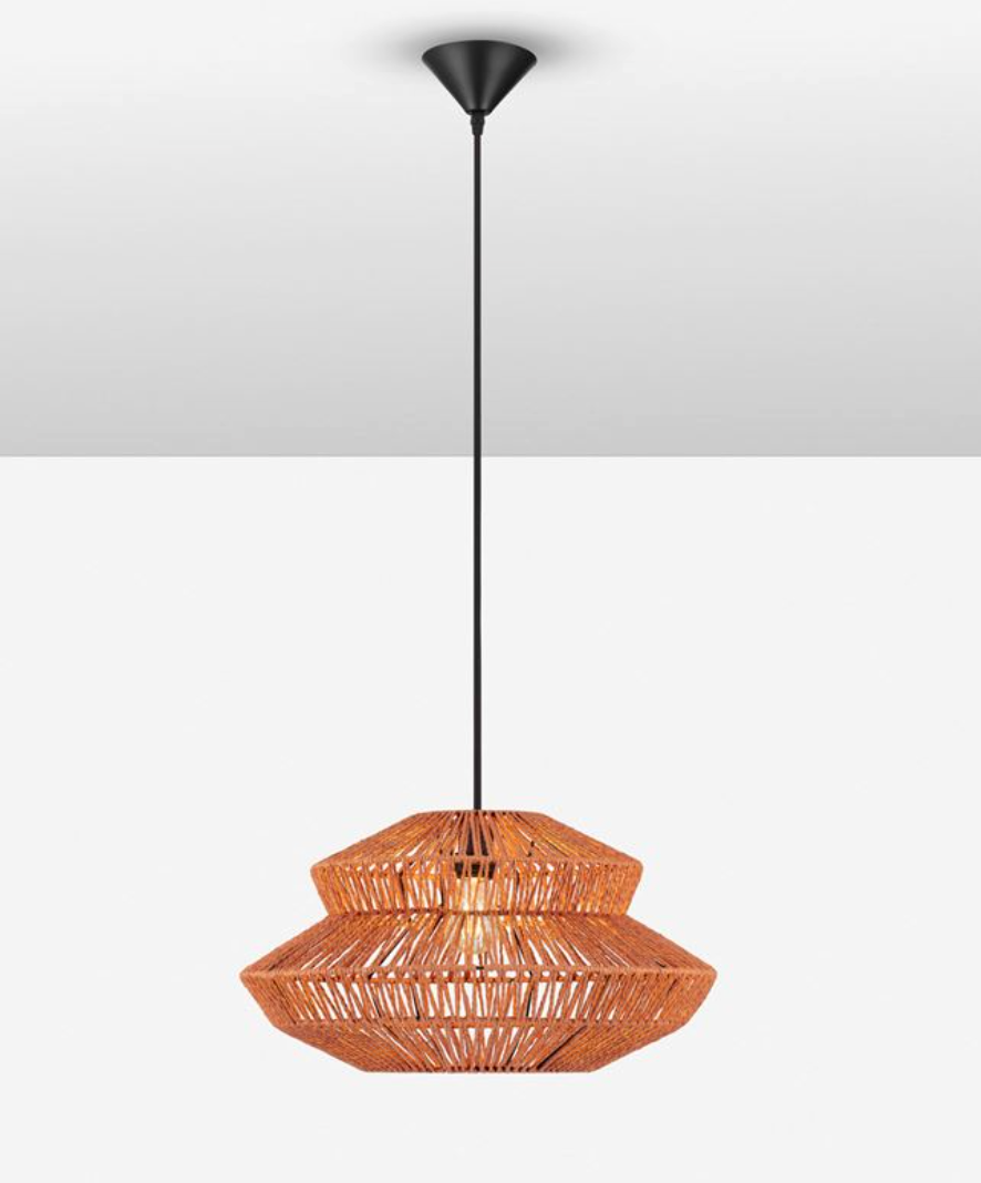 NL ID 14064 rope mesh pendant orange finish small