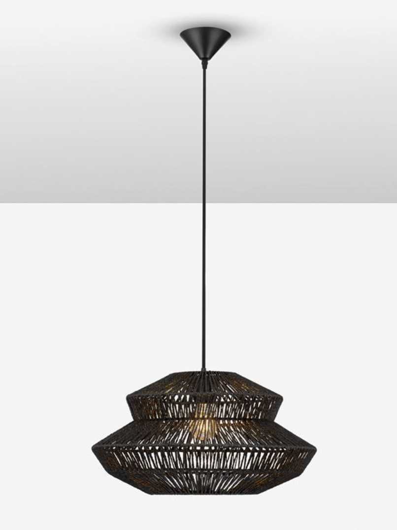 NL ID 14065 rope mesh pendant black finish small