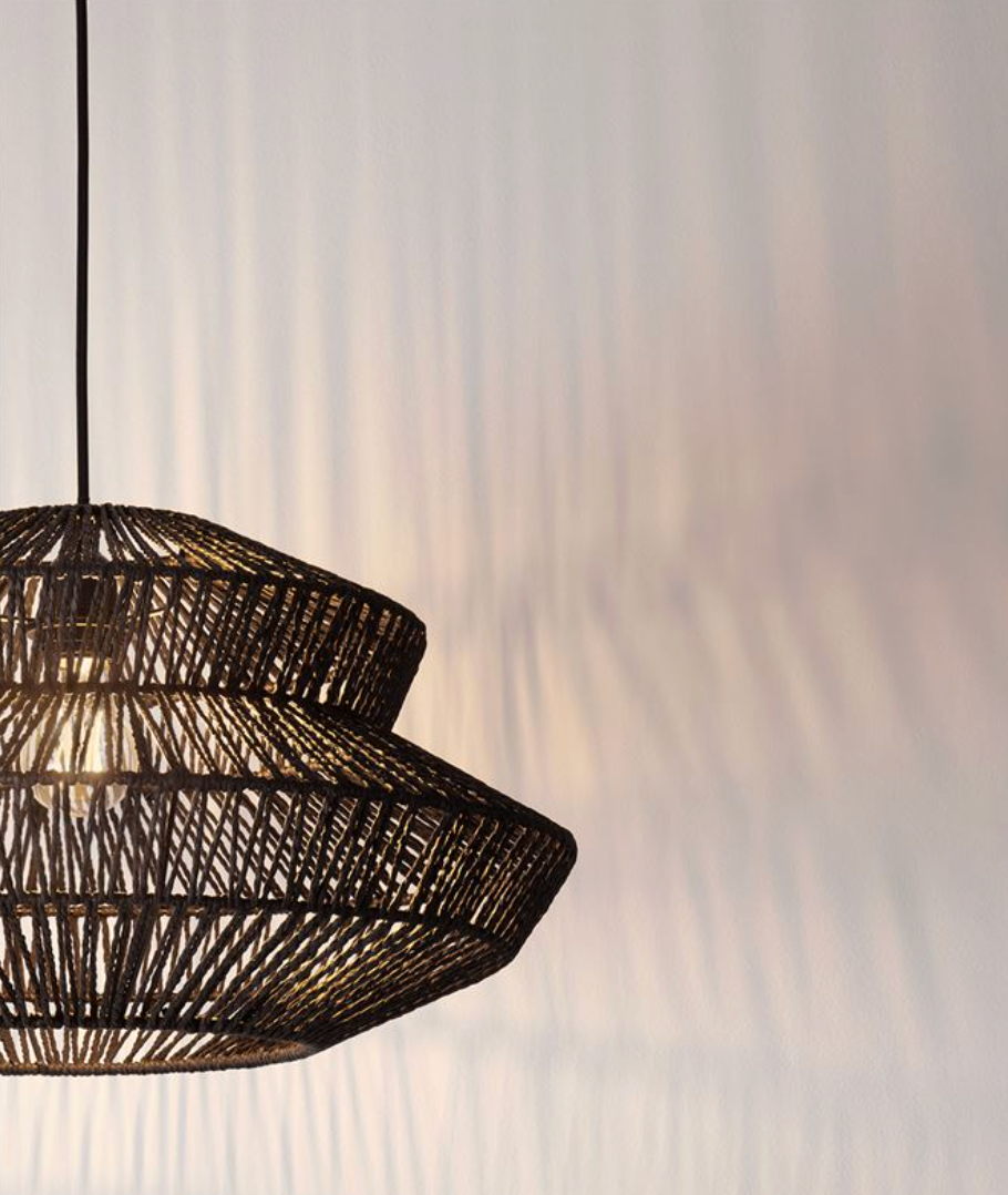 NL ID 14065 rope mesh pendant black finish small