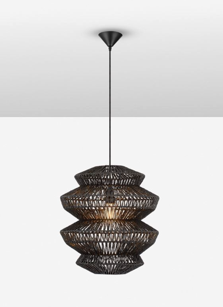 NL ID 14067 rope mesh pendant black finish medium
