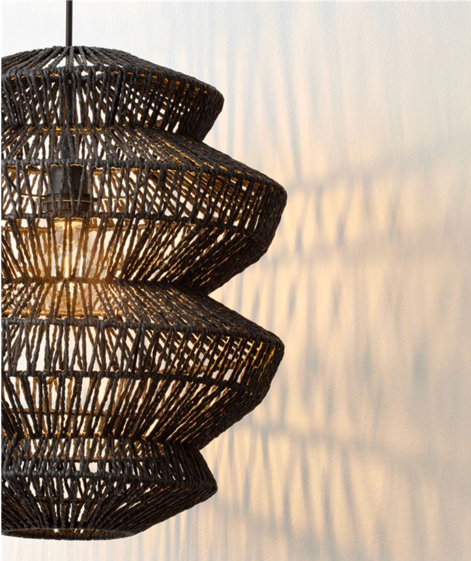 NL ID 14067 rope mesh pendant black finish medium