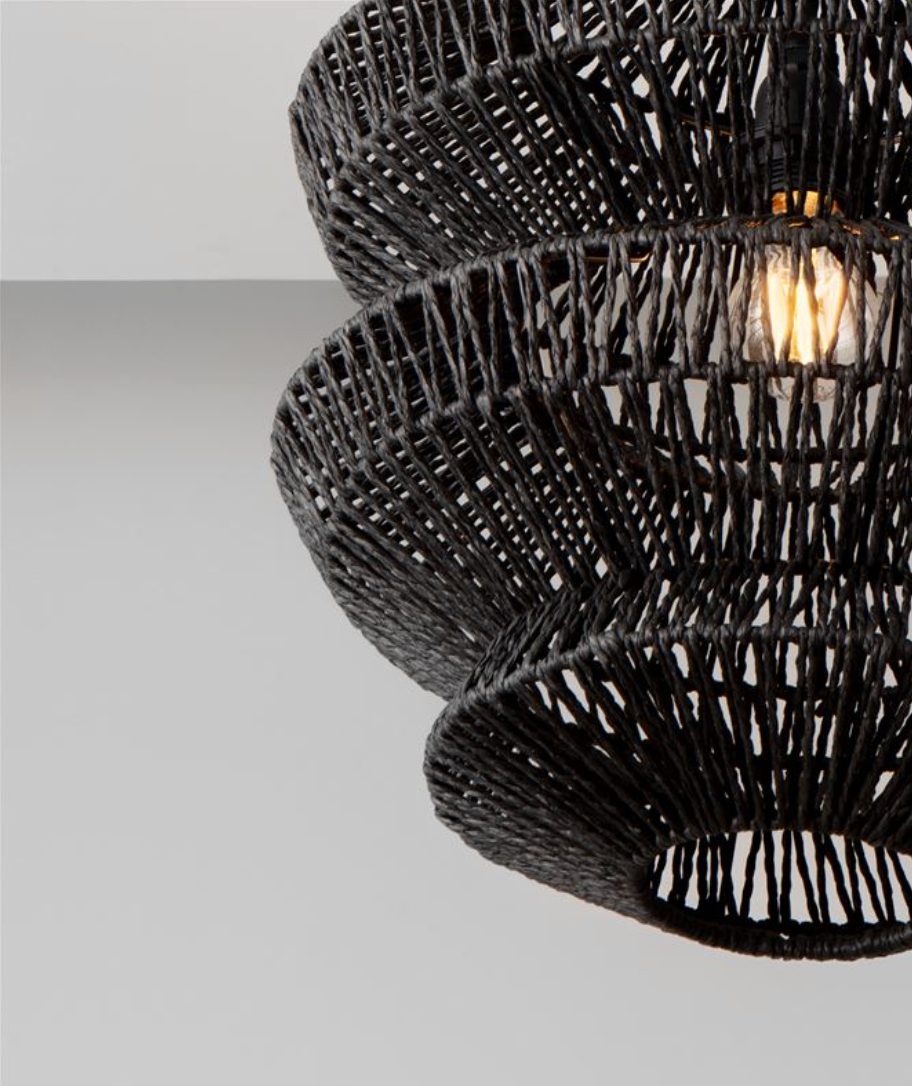 NL ID 14067 rope mesh pendant black finish medium