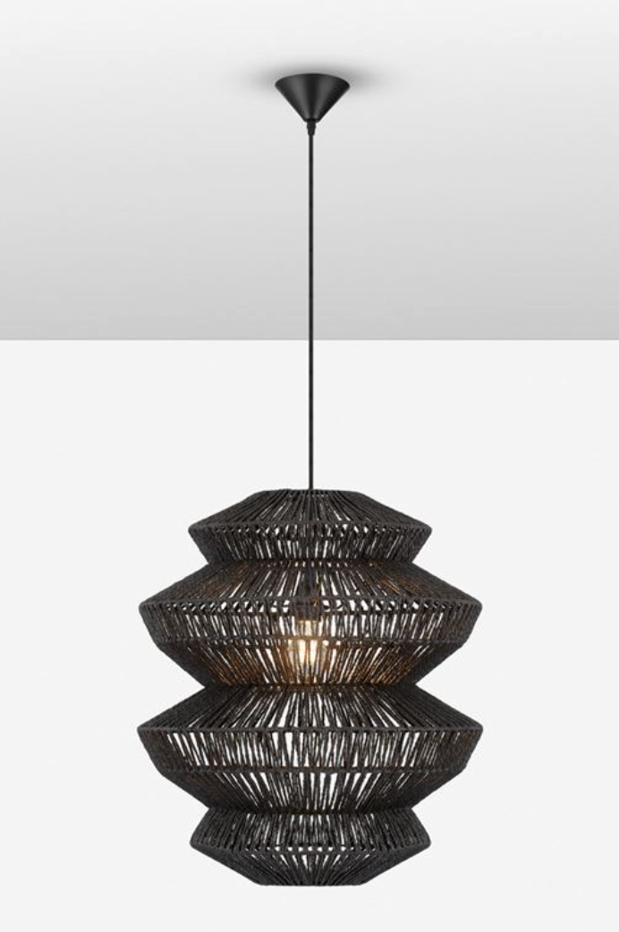 NL ID 14068 rope mesh pendant black finish large