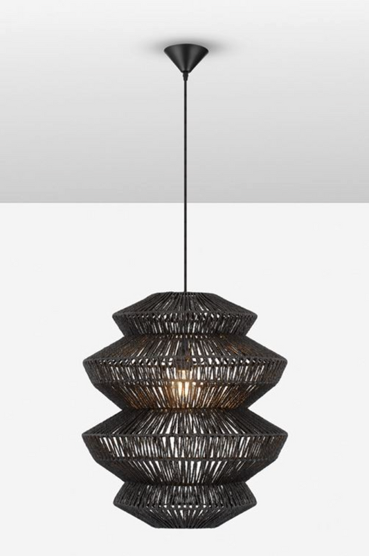 NL ID 14068 rope mesh pendant black finish large