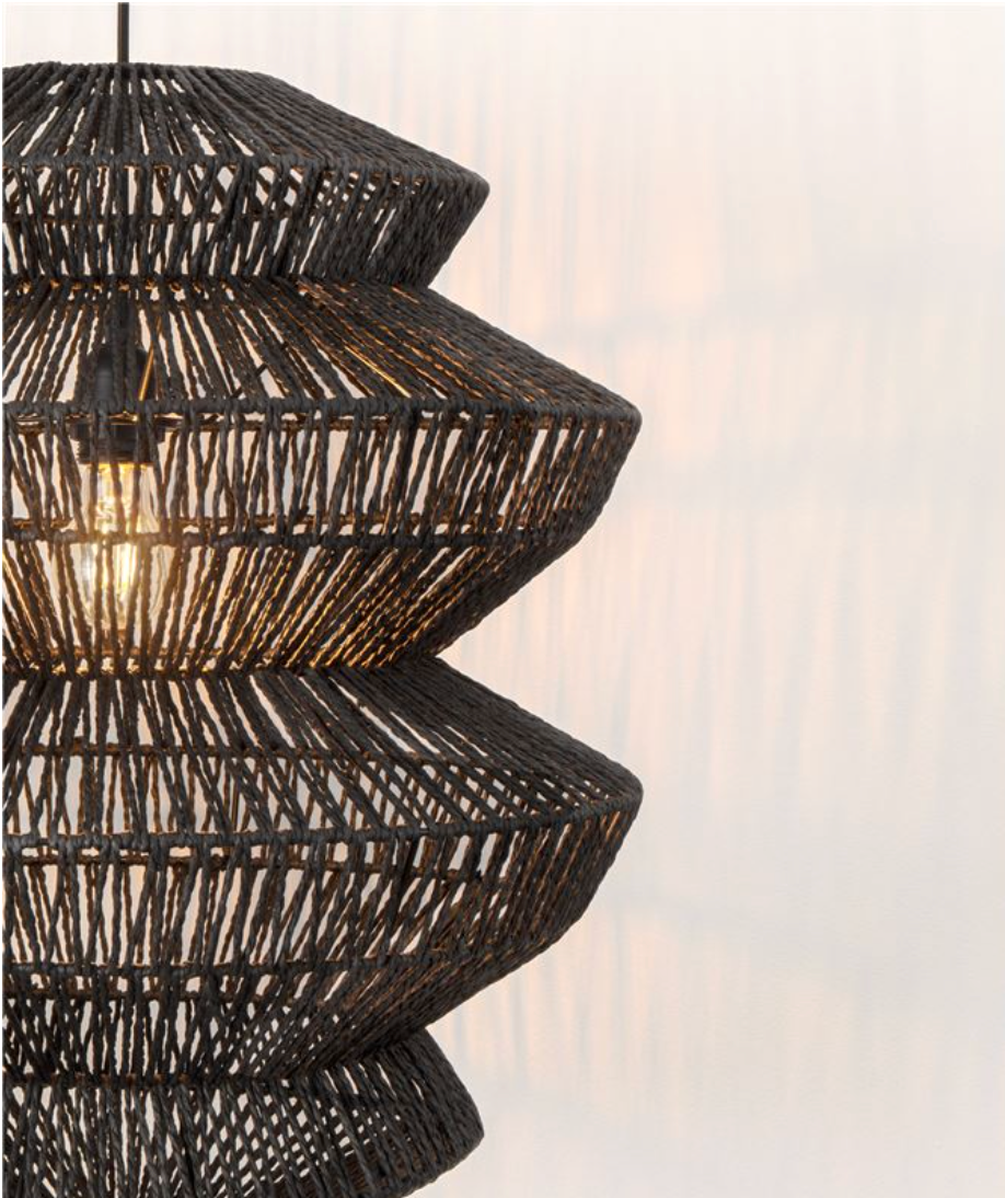 NL ID 14068 rope mesh pendant black finish large