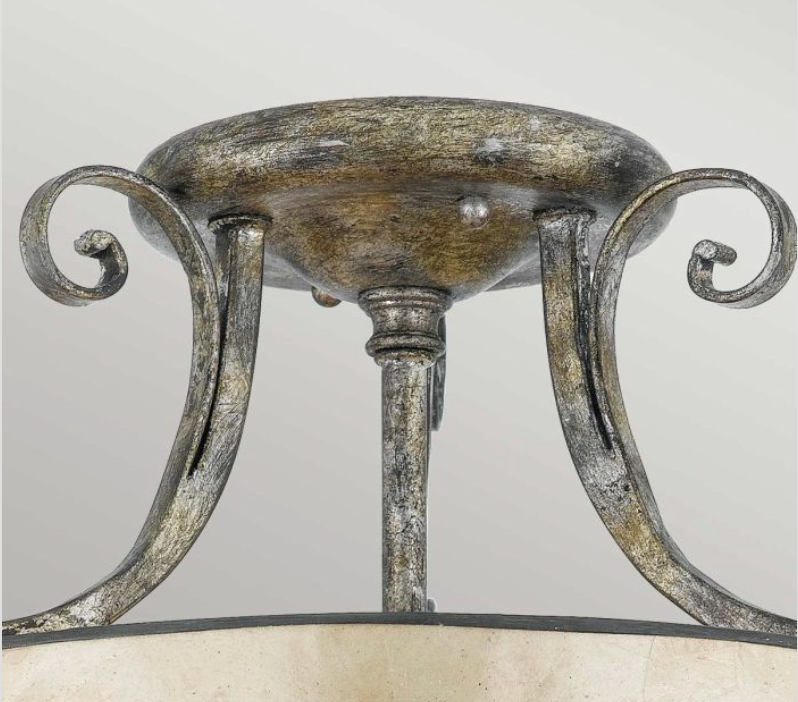 Argyll Mottled Silver & Pearl Semi-Flush Light - ID 9091