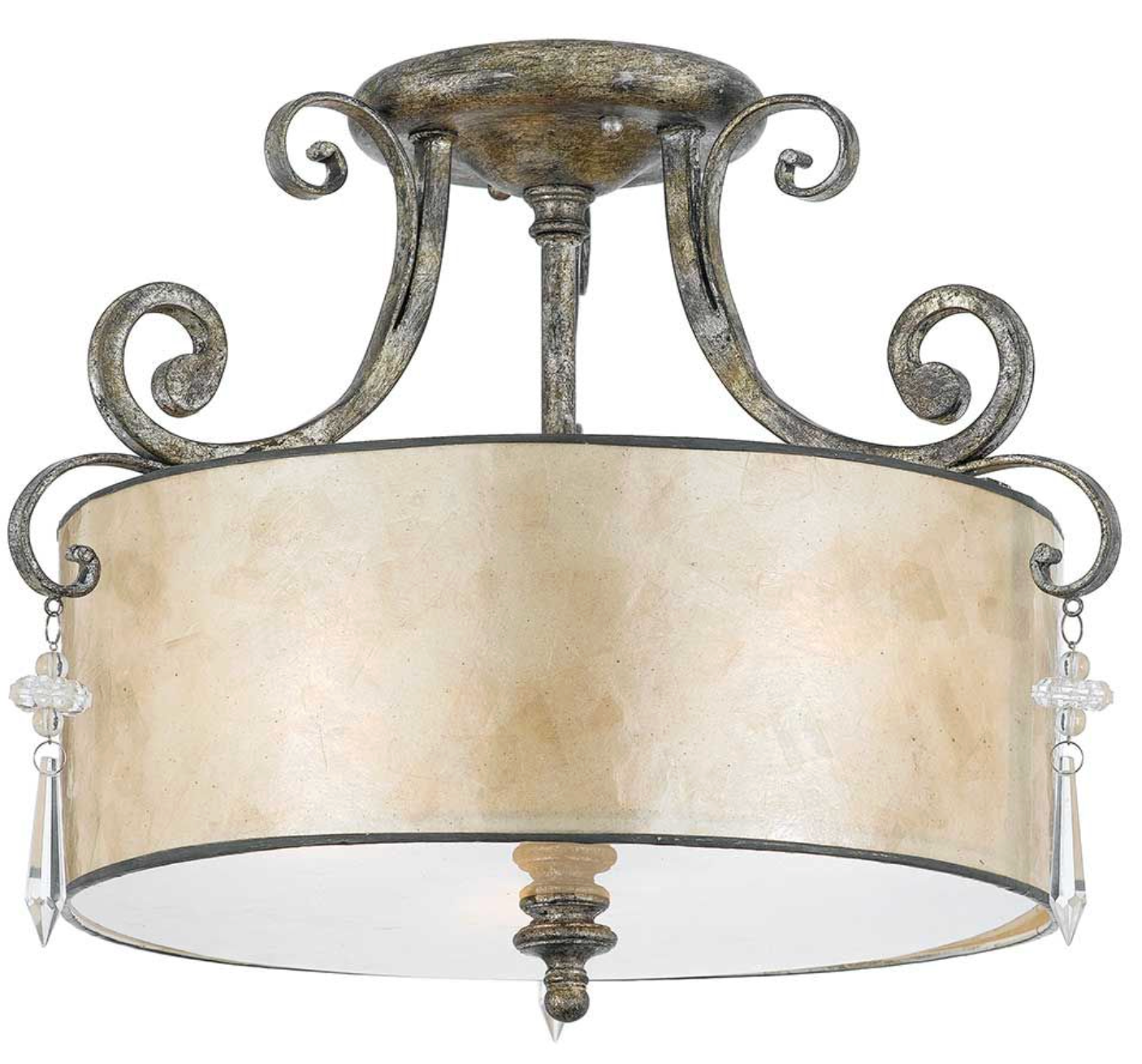 Argyll Mottled Silver & Pearl Semi-Flush Light - ID 9091