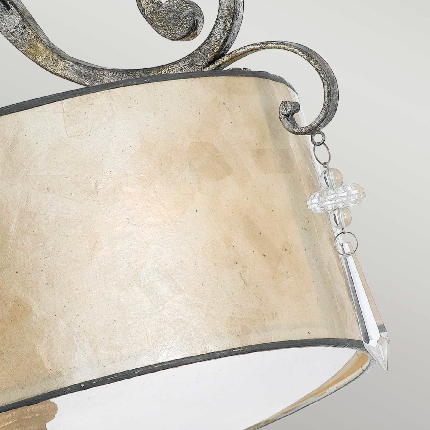 Argyll Mottled Silver & Pearl Semi-Flush Light - ID 9091