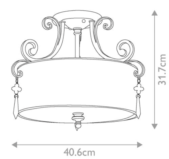 Argyll Mottled Silver & Pearl Semi-Flush Light - ID 9091