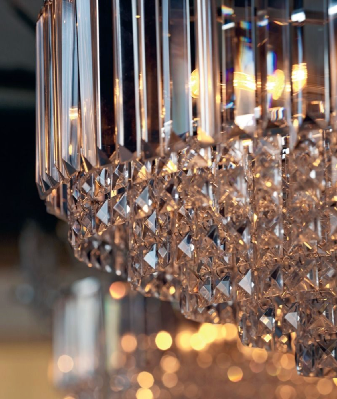 Laura Ashley Vienna, 5xG9 Semi Flush Crystal Ceiling Light, Antique Brass (Medium) - ID 13153