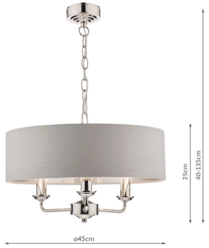 Laura Ashley Sorrento 3 Light - COLOUR OPTIONS;