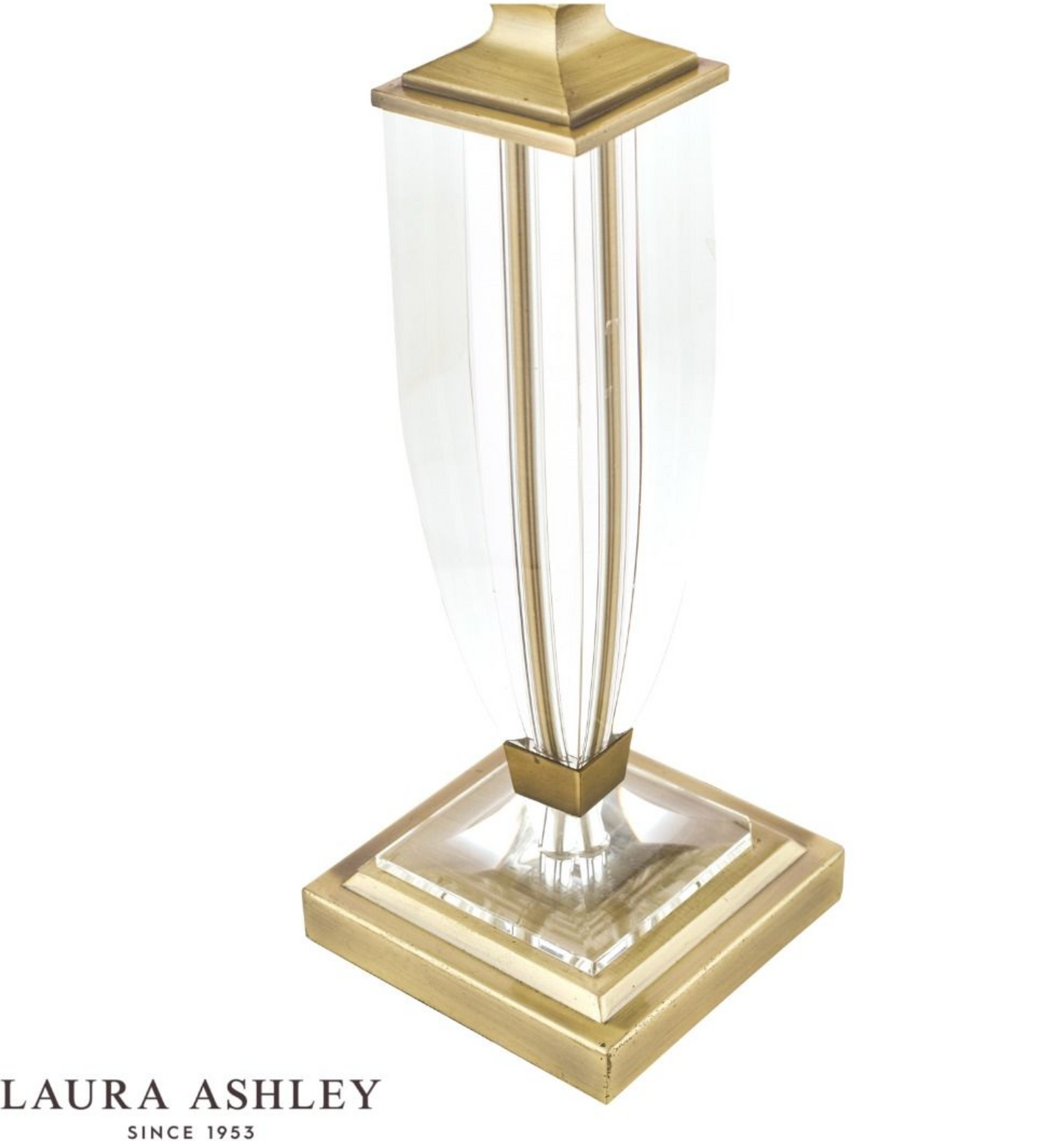 Laura Ashley Carson Medium Antique Brass and Crystal Table Light Base Only - ID 10695