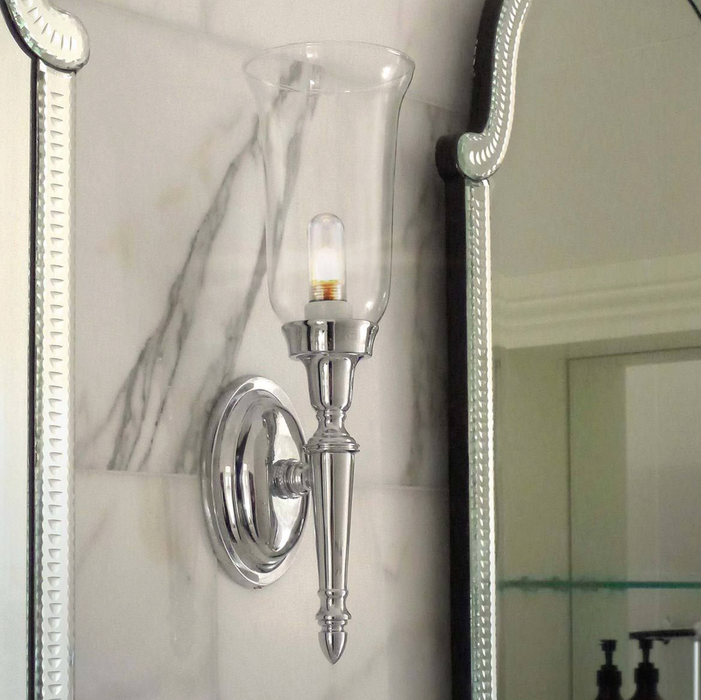 Dulwich Bathroom Single Wall Light Polished Nickel - ID 3218