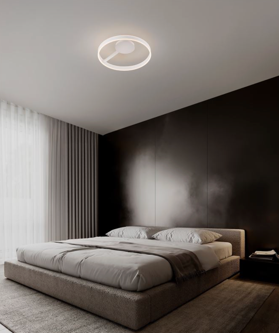 BIA Sandy White Dual LED Medium 60cm Ring Semi-Flush - ID 14417