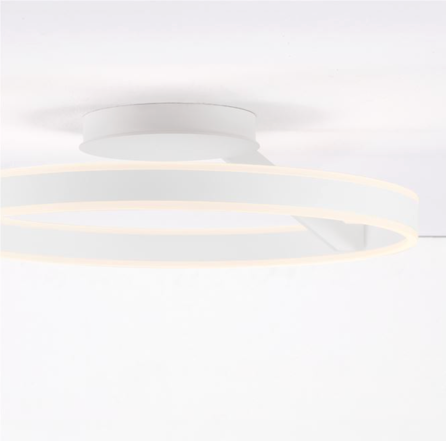 BIA Sandy White Dual LED Medium 60cm Ring Semi-Flush - ID 14417