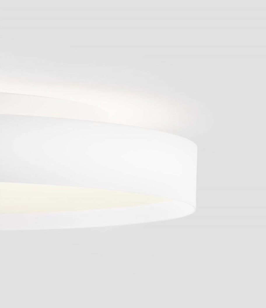 NL Roiy Sandy White Round Semi Flush Ceiling Light 50cm - ID 14460