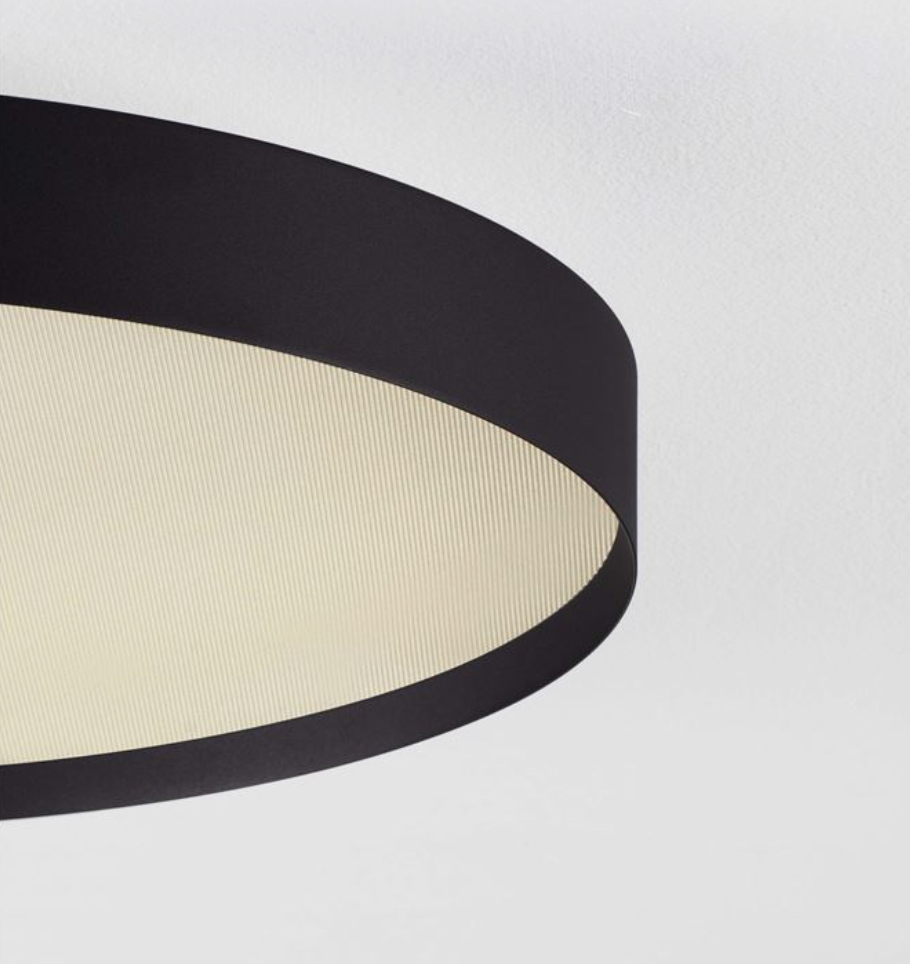 NL Roiy Sandy Black Round Semi Flush Ceiling Light 50cm - ID 14461