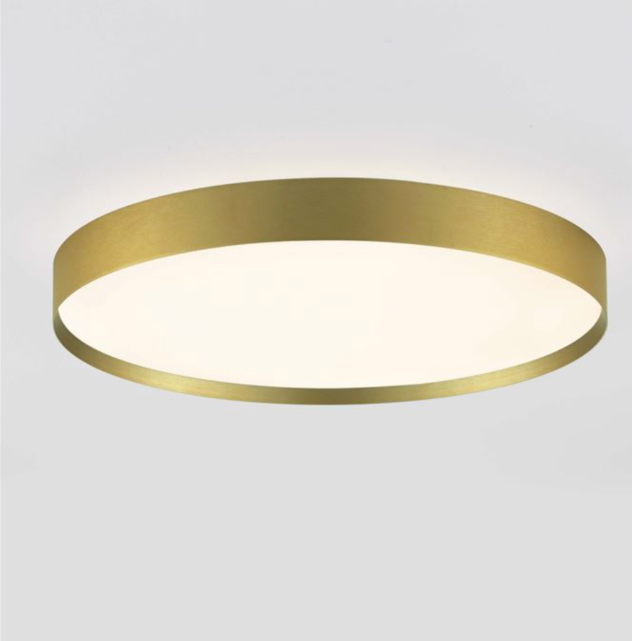 NL Roiy Brushed Gold Round Semi Flush Ceiling Light 50cm - ID 14462