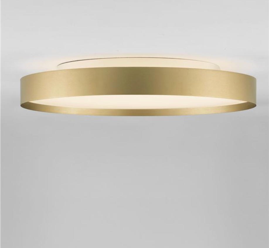 NL Roiy Brushed Gold Round Semi Flush Ceiling Light 50cm - ID 14462