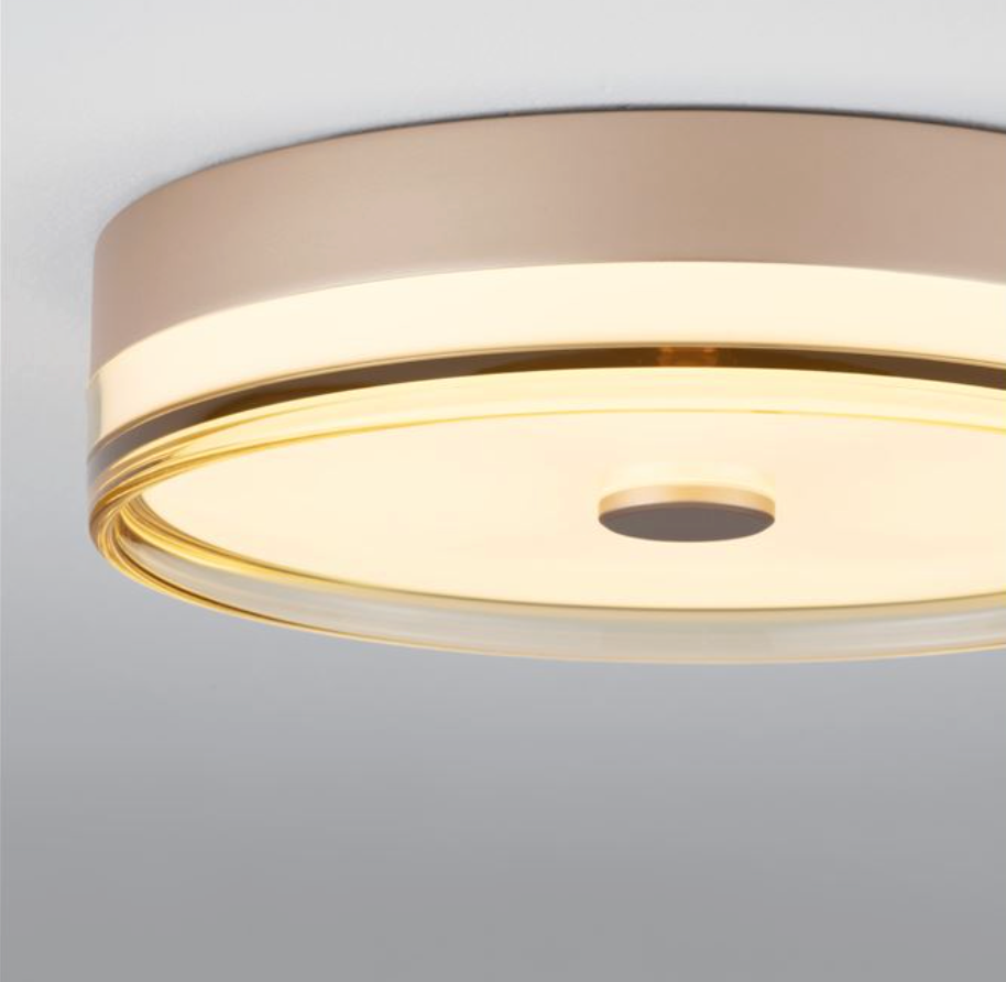 NL Helio Gold & Amber Semi Flush Round Ceiling Light 40cm - ID 14485