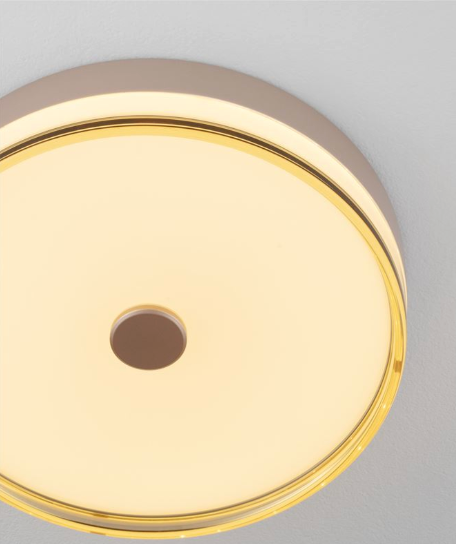 NL Helio Gold & Amber Semi Flush Round Ceiling Light 40cm - ID 14485