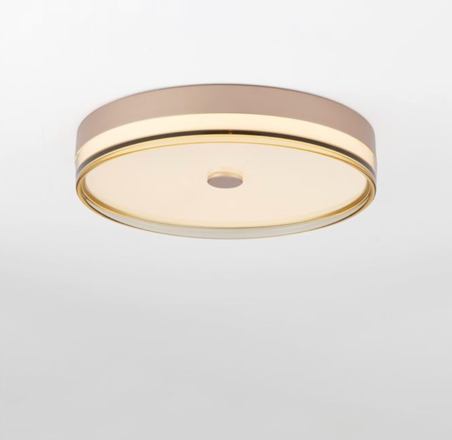 NL Helio Champagne Gold & Smoked Semi Flush Ceiling Light 50cm - ID 14487