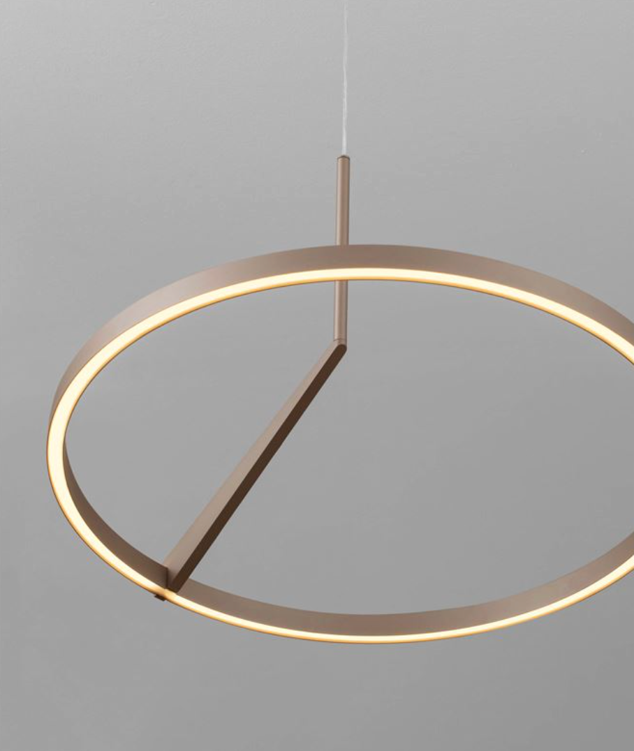 NL TILEA Brushed Mocha Ring Pendant Up & Down Light 60cm - ID 14516