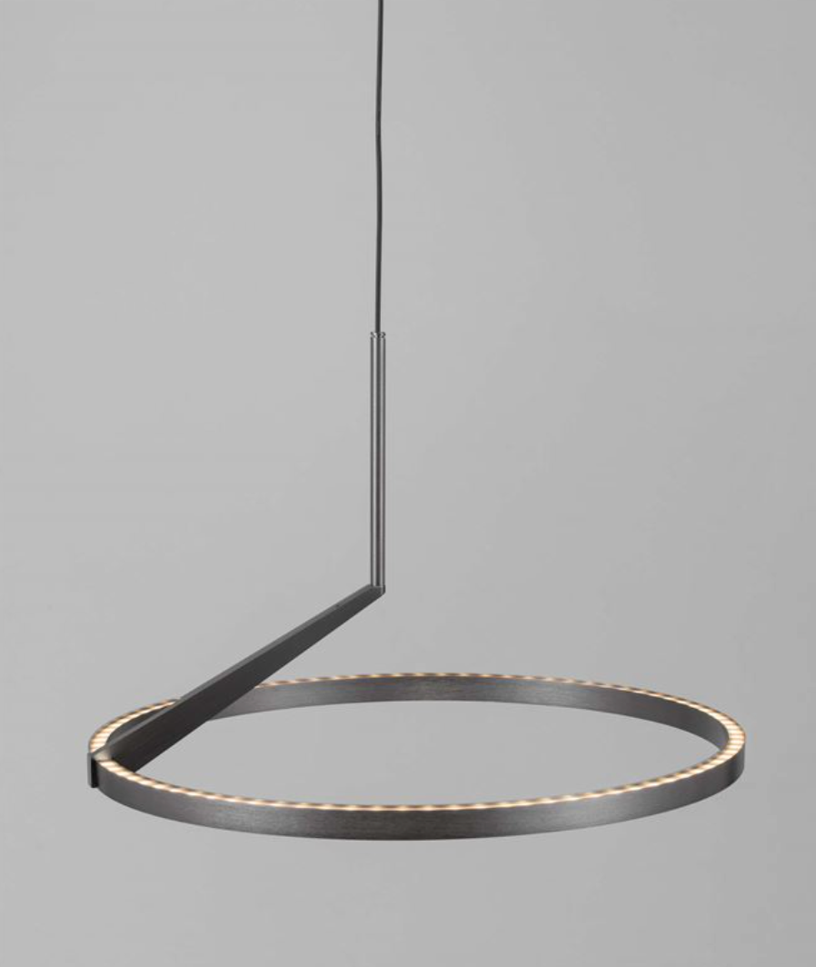 NL TILEA Brushed Nickel Ring Pendant Up & Down Light 60cm - ID 14517