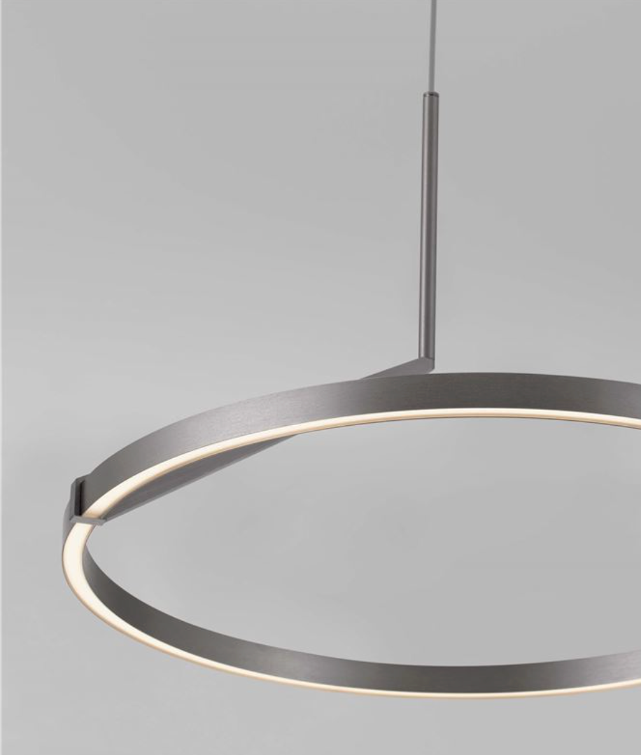 NL TILEA Brushed Nickel Ring Pendant Up & Down Light 60cm - ID 14517