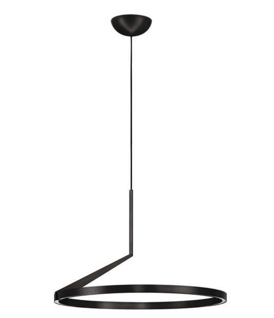 NL TILEA Brushed Black Ring Pendant Up & Down Light 60cm - ID 14536