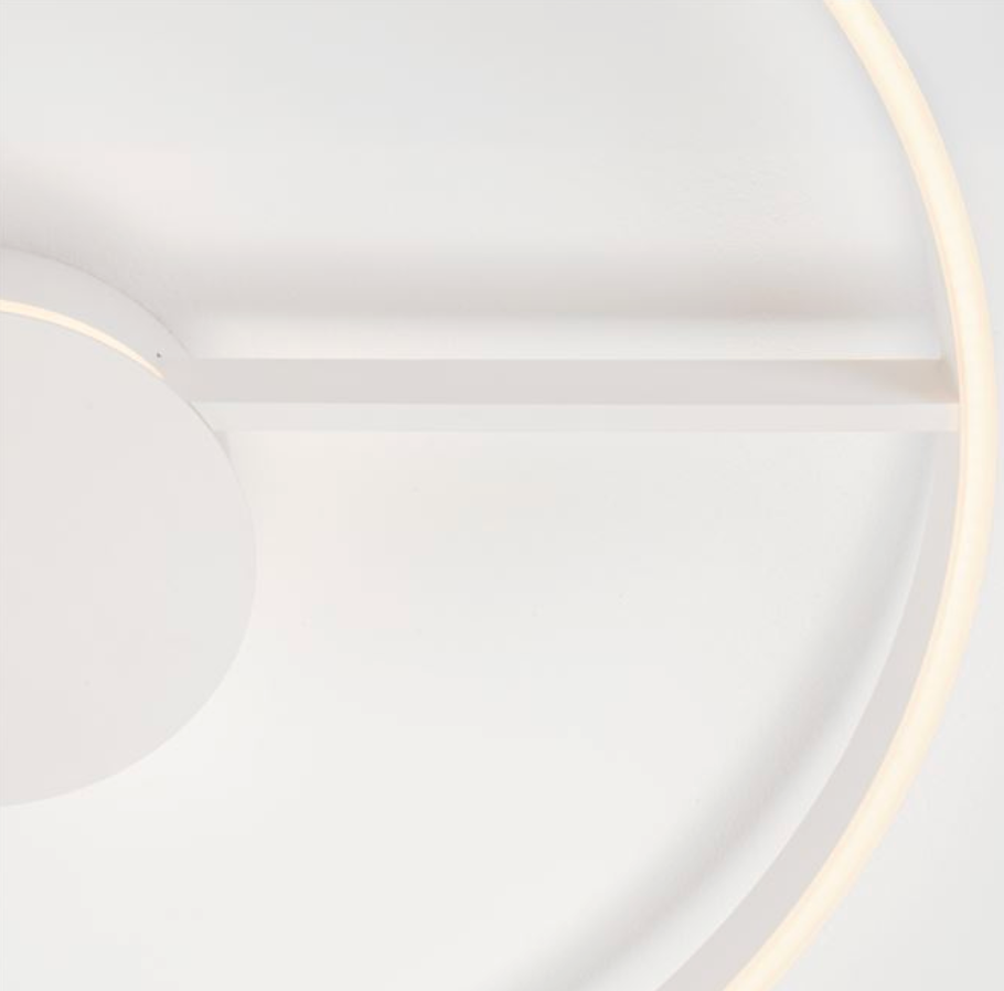 NL Siene Matt White Aluminium & Acrylic Semi Flush Ring Ceiling Light 80cm - ID 14545