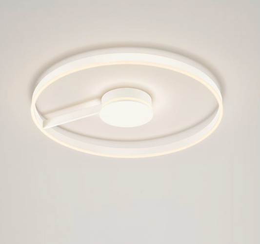 NL Siene Matt White Aluminium & Acrylic Semi Flush Ring Ceiling Light 80cm - ID 14545