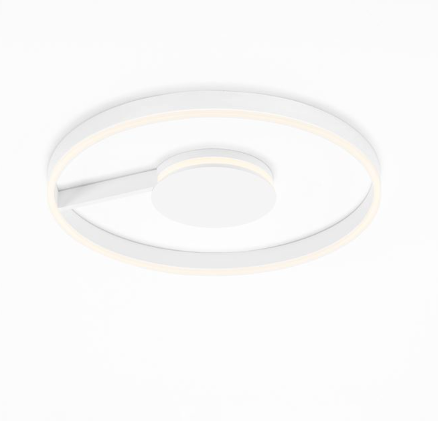 NL Siene Matt White Aluminium & Acrylic Semi Flush Ring Ceiling Light 60cm - ID 14551