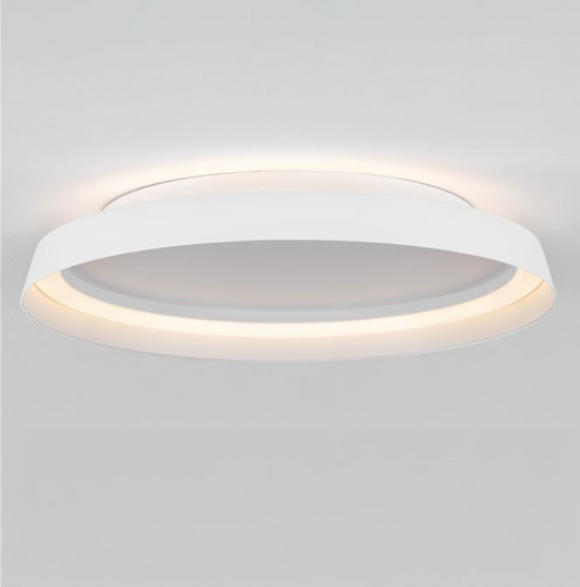 NL Ormie Sandy White Round Semi Flush Ceiling Light 45cm - ID 14614