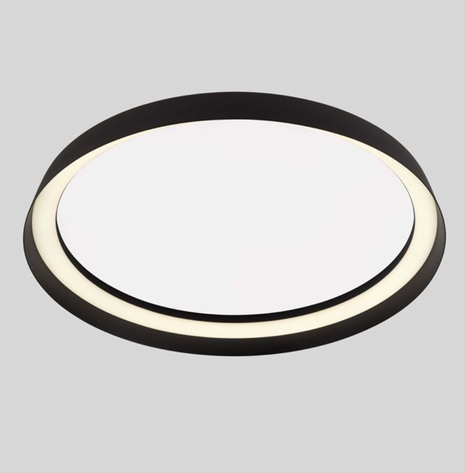 NL Ormie Sandy Black Round Semi Flush Ceiling Light 45cm - ID 14615