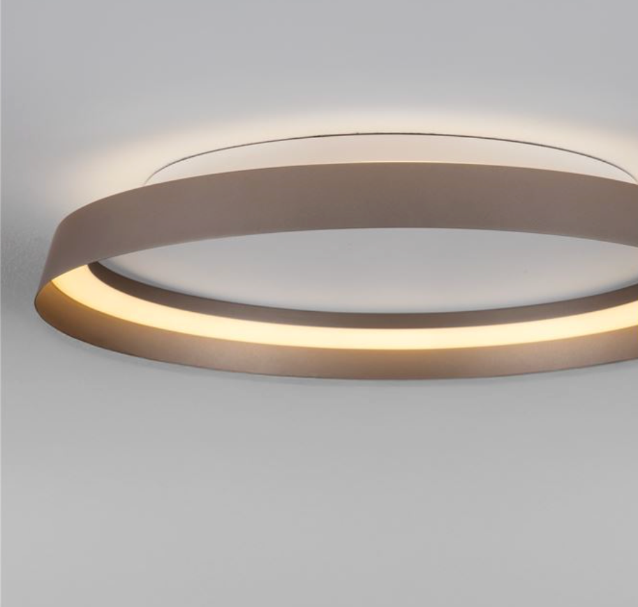 NL Ormie Champagne Brown Round Semi Flush Ceiling Light 45cm - ID 14617