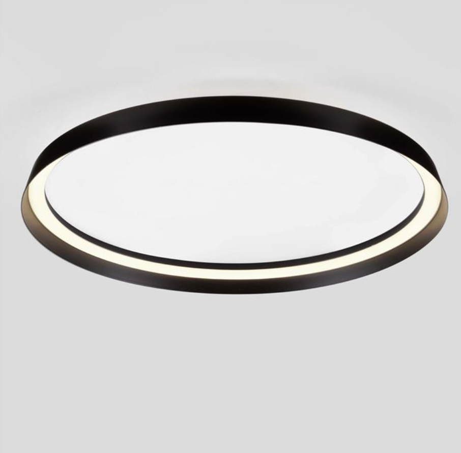 NL Ormie Sandy Black Round Semi Flush Ceiling Light 60cm - ID 14620