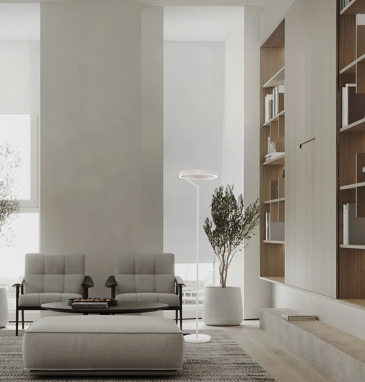 NL ADALIS Sandy White Dimmable Floor Light - ID 15013