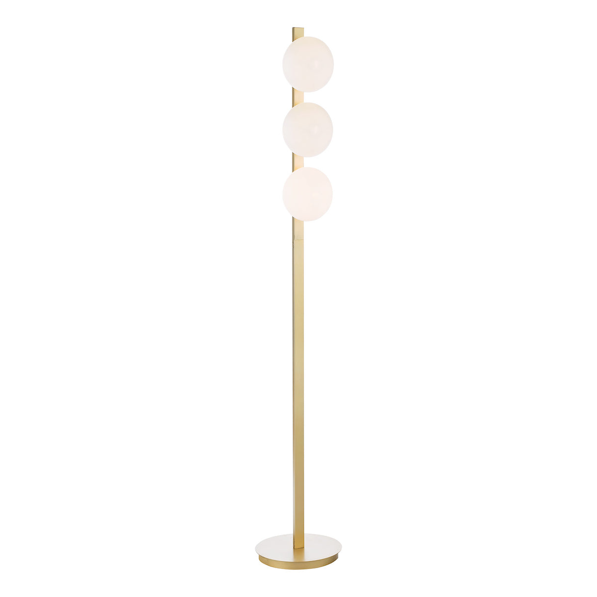 TAU 3 Light Floor Lamp in Matt Gold & Opal Glass - ID 13467