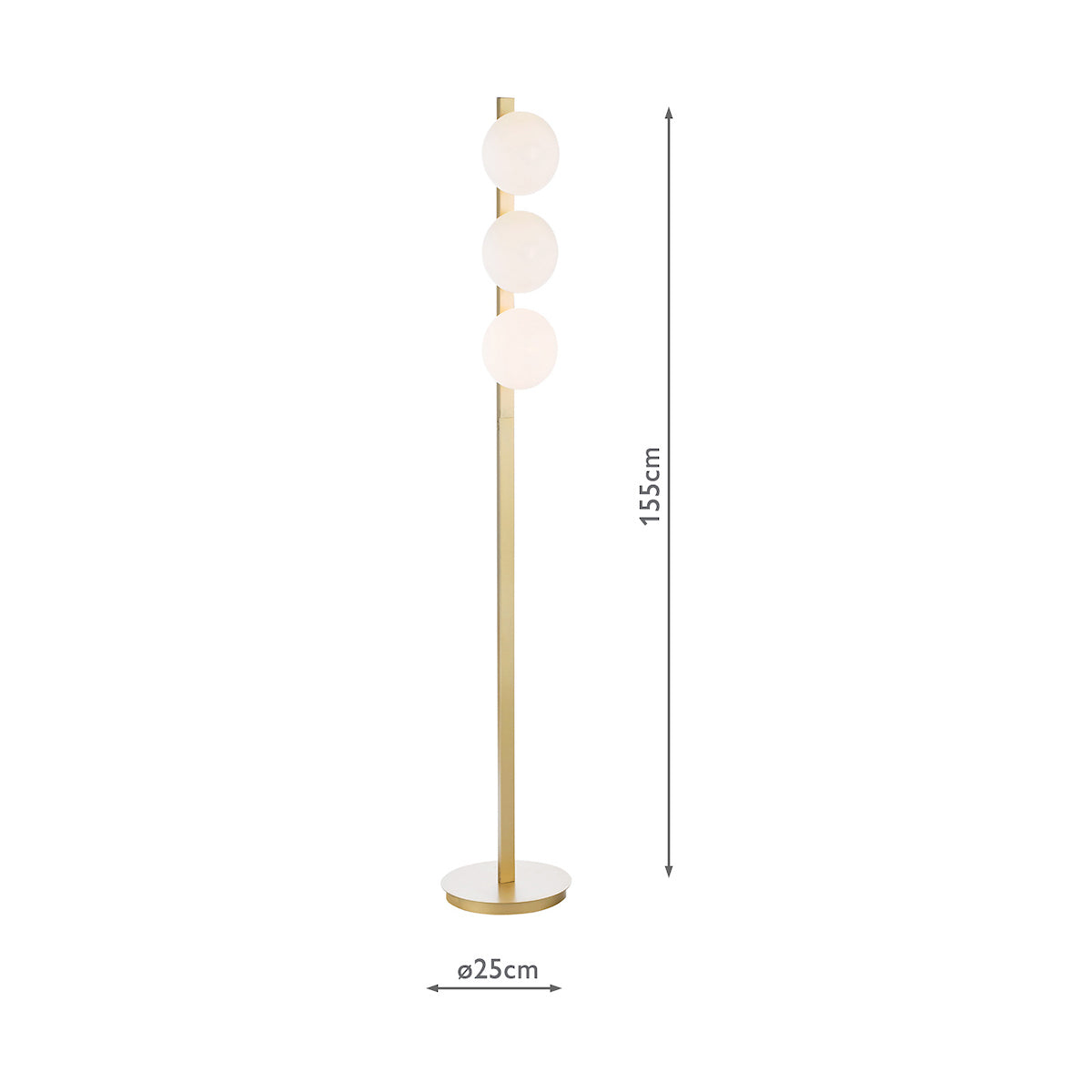 TAU 3 Light Floor Lamp in Matt Gold & Opal Glass - ID 13467