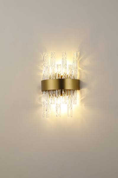 FAN Satin Brass & Twisted Glass Wall Light - ID 12543