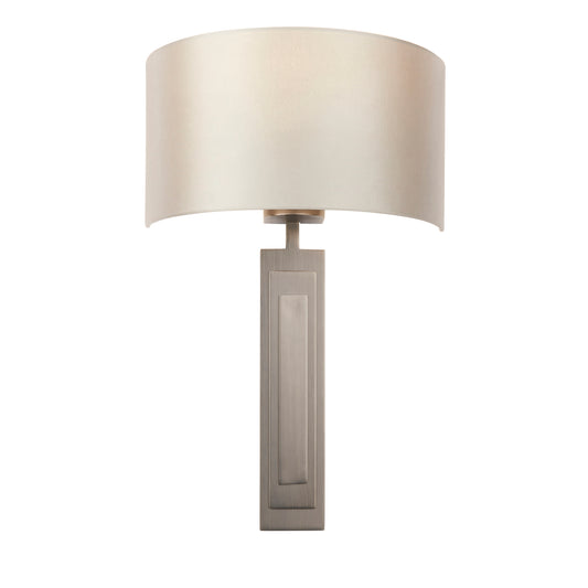 Brushed Bronze Plated Wall Light With Mink Satin Fabric - ID 11039