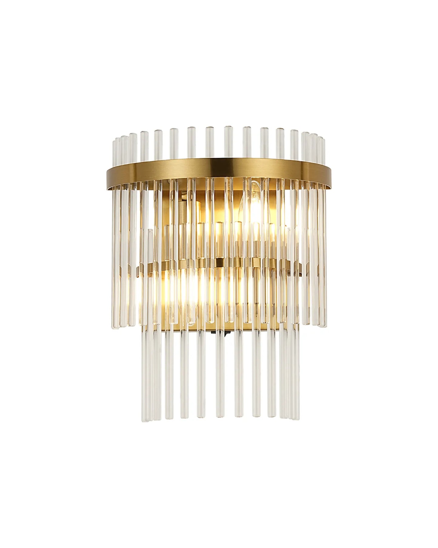 INS Wall Lamp 2 Light E14, Brass/Clear Glass Rods - ID 14235