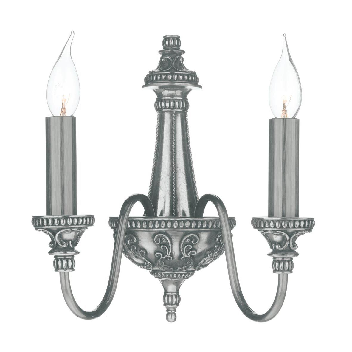 David Hunt Bailey Double Wall Light in Polished Pewter - ID 8434 - EX-DISPLAY