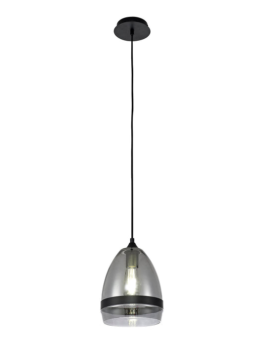 Matt Black & Smoke Large Pendant - ID 12464 - EX-DISPLAY