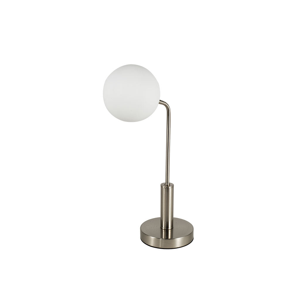 LAN Satin Chrome Table Light with Opal Orb - ID 13333