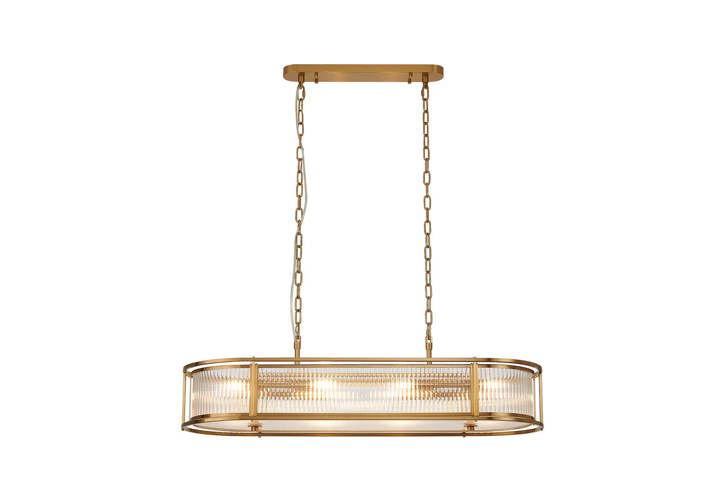 INS 1m x 35cm Oval Flush/Semi Ceiling/Pendant in Shiny Brass - 14233