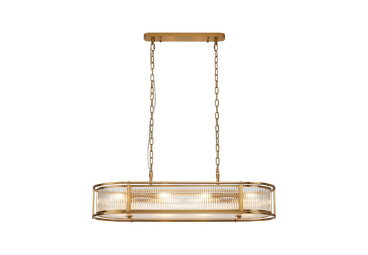 INS 1m x 35cm Oval Flush/Semi Ceiling/Pendant in Shiny Brass - 14233